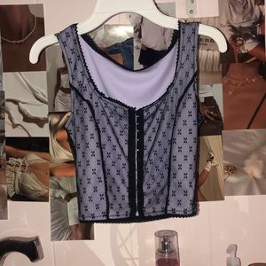 edgy purple crop top
